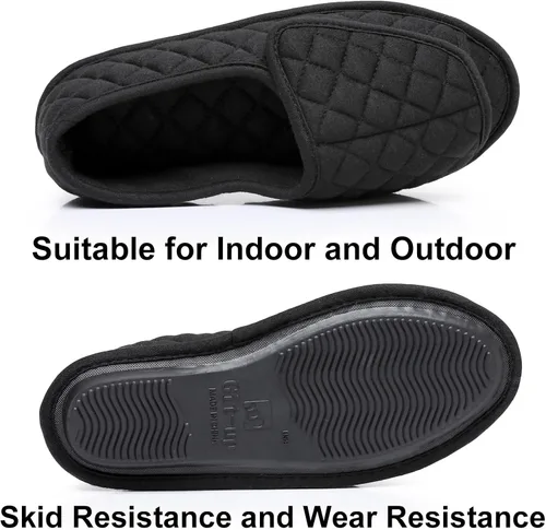 Vista 58 de Git-up -Pantuflas para mujer con diabetes/artritis/edema, cierre ajustable, espuma viscoelástica, punta abierta, extra ancha