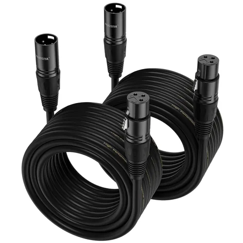 Vista 11 de Cable XLR de 1.5 pies, 6 unidades, cables de micrófono, cable de altavoz de micrófono equilibrado de alta calidad con cable XLR macho a hembra DMX