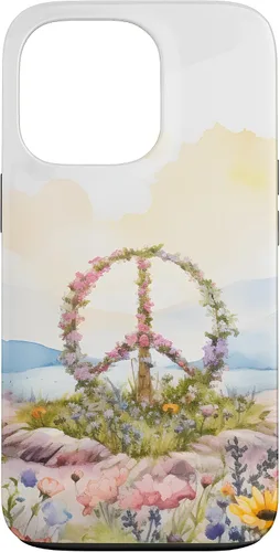 Vista 10 de Floral Peace Sign Watercolor Case for iPhone 17