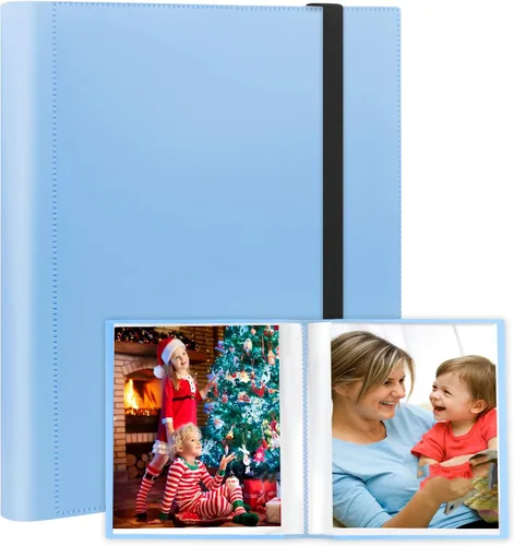 Vista 11 de Aevdor Álbum de fotos de 8.5 x 11 pulgadas con capacidad para 68 fotos, carpeta de arte para fotos de 8.5 x 11 pulgadas, carpeta con fundas de Negro
