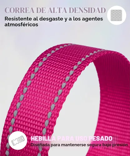 Vista 9 de TagME Collares de nailon reflectantes para perros, collar ajustable clásico para mascotas con hebilla de liberación rápida para cachorros, rosa Rosa