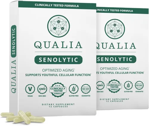 Vista 10 de QUALIA LIFE SCIENCES Suplemento senolítico, fisetina, quercetina, piperlongumina y más, suplemento para el envejecimiento, apoya la reparación