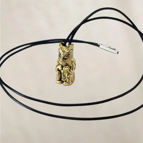 Vista 8 de Spirit Animal - Collar de cuentas tribales del zodiaco nativo americano, único, simbólico, inspirador, colgante de oro