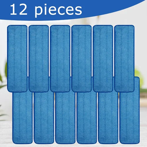 Vista 7 de 12 paquetes de repuesto de almohadillas de microfibra - Gruesas - Cabezal de mopa comercial universal de 17-18 pulgadas - Recambios comerciales