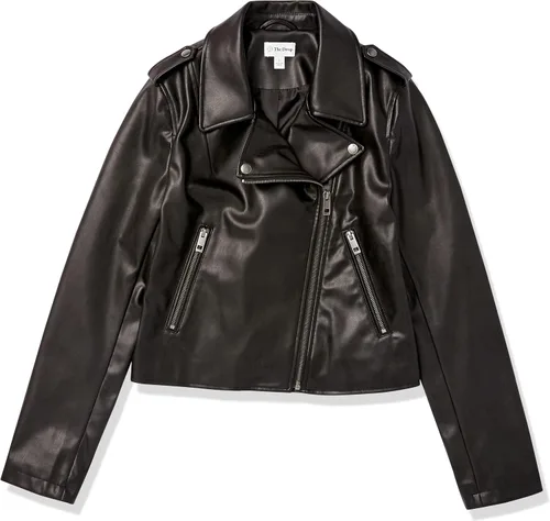 Vista 6 de The Drop Chaqueta de moto de piel sintética jaspeado para mujer
