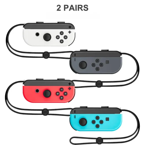 Vista 2 de Gepicest Wrist Strap for Joycon 4 Pieces Switch Parts Accessories Controller Attachments Compatible with Joy Con, Dual Remote Comfort Controller