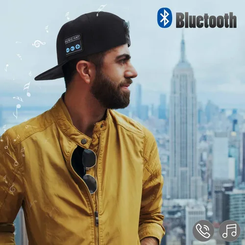 Vista 4 de Sombrero con altavoz Bluetooth ajustable, sombrero Bluetooth inalámbrico,gorra con altavoz inteligente para deportes al aire libre, la gorra