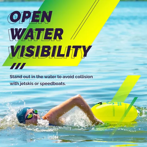 Vista 4 de Sunlite Sports Boya de natación de alta calidad, altamente visible, impermeable, de seguridad, flotador, entrenamiento para natación en aguas