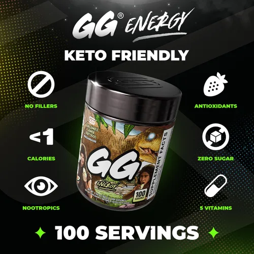 Vista 3 de Gamer Supps GG® Energy - Guacamole Gamer Fart 9000 por TheRussianBadger (100 porciones) – Mezcla energética gaming y nootrópica apta para keto, sin