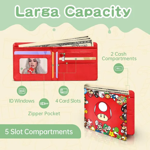 Vista 5 de Toyuma Billetera de cuero para niños, carteras para niñas y niños, 1-Malio