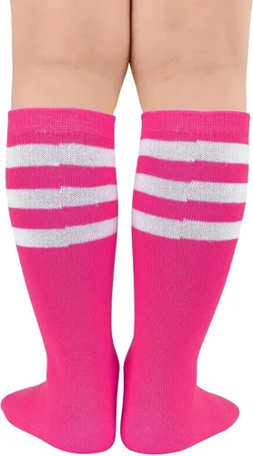 Vista 34 de Century Star Calcetines de fútbol de algodón para niños y jóvenes, calcetines de tubo suave, hasta la rodilla, calcetines deportivos largos