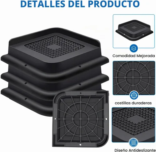 Vista 3 de ANNKUT Elevadores de cama de 1 pulgada resistentes, elevadores de muebles para cama, escritorio, mesa, sofá, sofá, elevadores de cama de gran