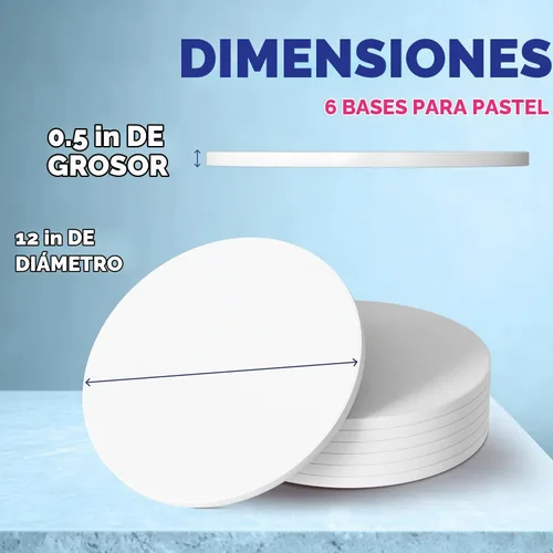 Vista 2 de Riccle - Tambores para tartas, bordes lisos, 12 pulgadas, paquete de 6