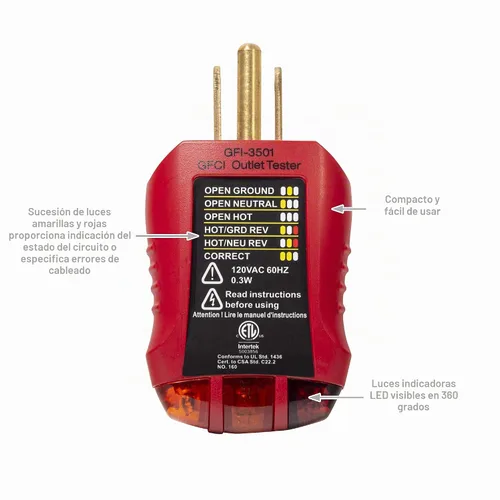 Vista 12 de nVent GARDNER BENDER GK-5 Kit de probador eléctrico para el hogar