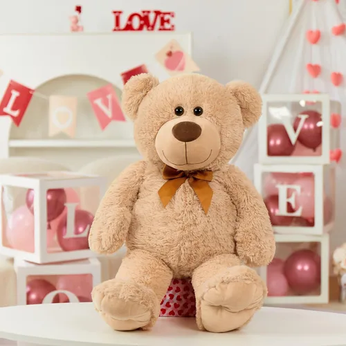 Vista 8 de Oso de peluche marrón Tezituor, oso de peluche grande de 66 cm de peluche suave para niña, niño, novia, oso de peluche suave de regalo para baby