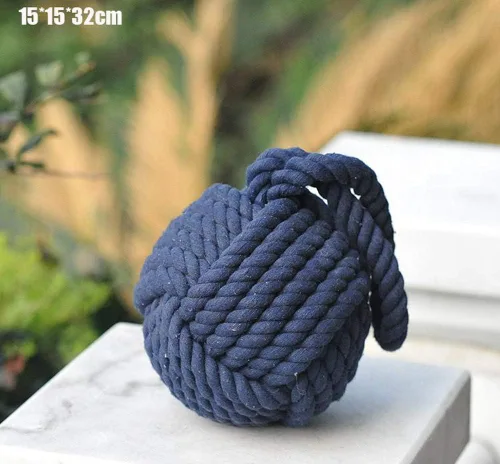 Vista 3 de Tope de puerta náutico Sailor Rope Knot Door Stopper, Ventana Cuña Producto Decorativo Cuña Puerta Cuña Marina Mediterránea Regalo Tope de puerta
