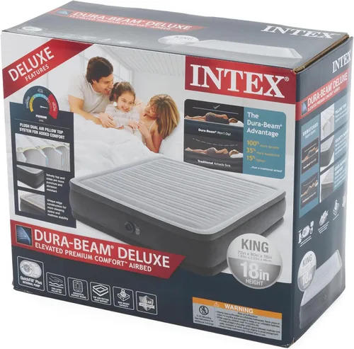 Vista 8 de Intex Colchón inflable Fiber-Tech de 18 pulgadas de tamaño King con bomba integrada y tecnología Dura-Beam (paquete de 2)