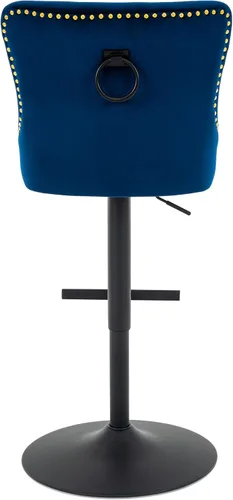 Vista 7 de Taburete de bar ajustable, silla de terciopelo con función giratoria y base negra, taburete de altura de mostrador para cocina, comedor y muebles