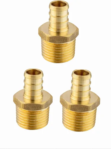 Vista 10 de (Paquete de 2) EFIELD Barb Crimp Pex Adaptador Macho NPT de 3/4 Pulgada x 3/4 Pulgada, Accesorio de Latón, ASTM F1807, (PEX1807021-2PCS)