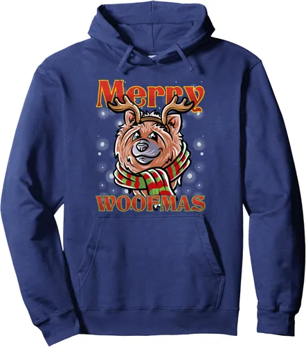 Vista 6 de Merry Woofmas Chow Chow Reindeer Dog Christmas Dogs X-Mas Pullover Hoodie