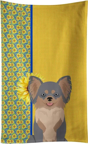 Vista 44 de Caroline's Treasures WDK5313KTWL - Toalla de cocina con diseño de girasoles de verano, color negro y tostado, Airedale Terrier, toalla de mano