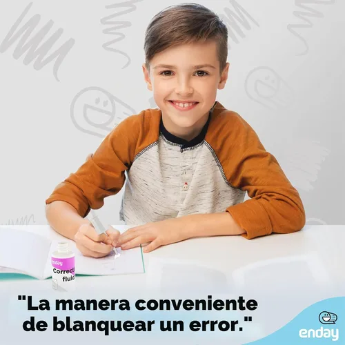 Vista 6 de Enday Líquido de corrección líquida, 0.7 onzas líquidas / 0.7 fl oz, aplicador de varita de espuma de secado rápido, corrector suave multiusos