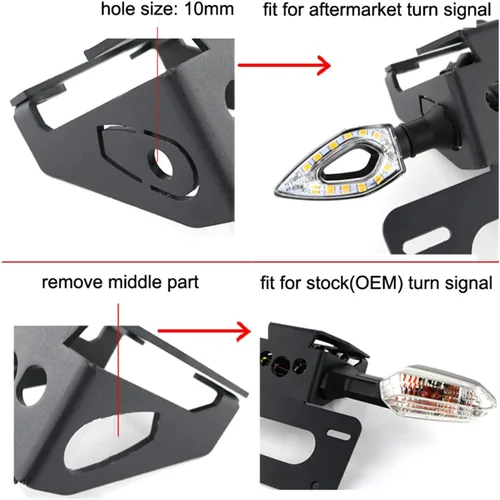 Vista 6 de Soporte para placa de matrícula con luz LED, compatible con Yamaha MT-09 FZ-09 2014-2016