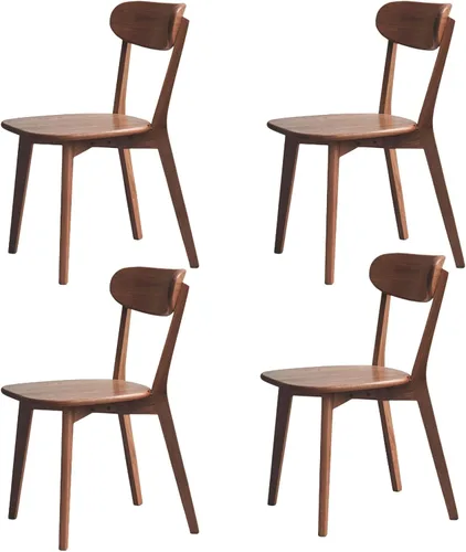 Vista 34 de Silla de comedor de madera maciza para cocina (1, negro) Contoured seat for comfort. Non-slip feet, sturdy wood. Quick assembly. For dining