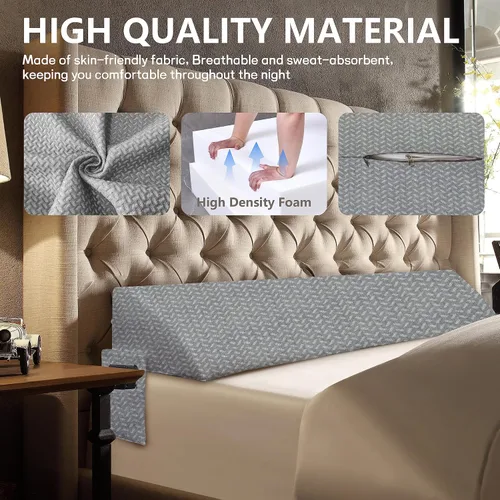 Vista 4 de Tapón de almohada de cuña para cama Queen, relleno de espacio de colchón con cuña triangular para espacio de cabecera, posición de bolsillo lateral