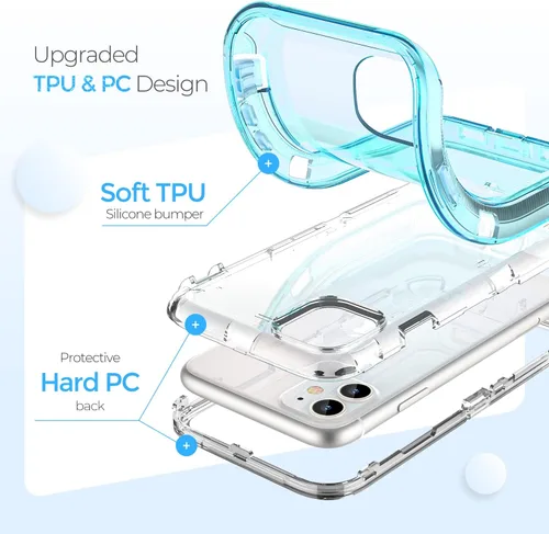 Vista 3 de ORIbox Funda compatible con iPhone 11, resistente a los golpes, anticaídas, transparente