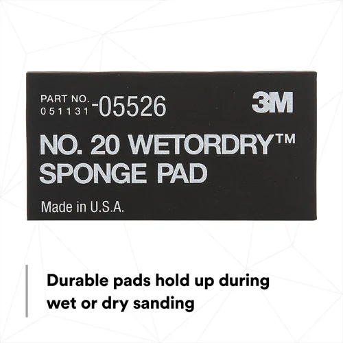 Vista 8 de 3M Wetordry esponja n.º 20 (2-3/4 pulgadas x 5-1/2 pulgadas x 3/8 pulgadas), 1, Negro