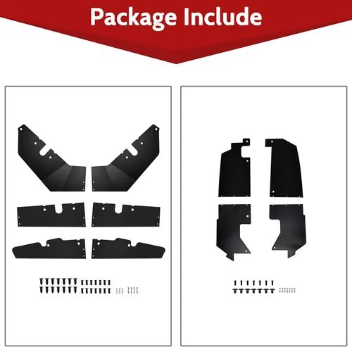 Vista 6 de SAUTVS Panel de moldura de puerta inferior de acero y bloqueo de pozo de rueda trasera para RZR PRO XP, cenefa de puerta inferior y protector contra