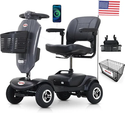 Vista 9 de Metro Mobility Scooter de movilidad de 4 ruedas para personas mayores, scooter eléctrico de movilidad de 300 libras de capacidad para adultos