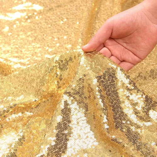 Vista 8 de Eternal Beauty Mantel de lentejuelas doradas de 120 pulgadas, mantel redondo brillante con purpurina para decoración de bodas, fiestas de cumpleaños
