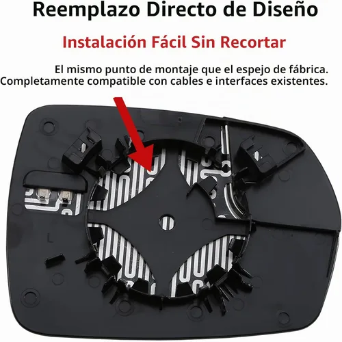 Vista 3 de Espejo lateral del conductor de repuesto para Ford Edge 2015, 2016, 2017, 2018, espejos de cristal – Espejo convexo, retrovisor lateral izquierdo