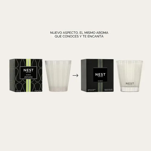 Vista 2 de NEST New York Vela clásica perfumada, bambú, 8.1 onzas, tiempo de combustión de hasta 60 horas, recipiente de vidrio reutilizable