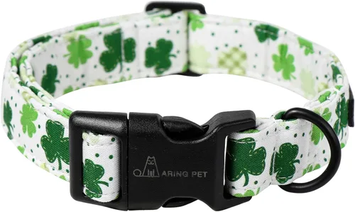 Vista 28 de Aring Pet Collar de algodón, ligero y ajustable, con hebilla de liberación rápida para perros pequeños, medianos y grandes, para cachorros, rosa