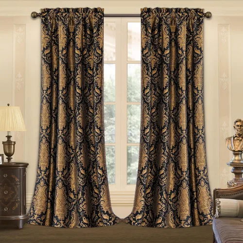 Vista 20 de Loom and Mill - Cortinas de lujo de jacquard para dormitorio, cortinas de damasco beige de 2 paneles con alzapaños, elegante cortina de ventana