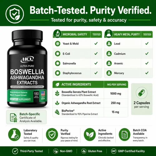 Vista 10 de Extracto de Boswellia 65% ácido boswélico y cápsulas de Ashwagandha – Píldoras de apoyo natural fuerte suministro para 3 meses – Boswellia Serrata