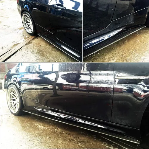 Vista 4 de Faldas laterales de fibra de carbono para BMW Serie 3 E92 E93 M3 2 2 puertas 2008-2013 falda lateral de coche Extensión Panel basculante salida