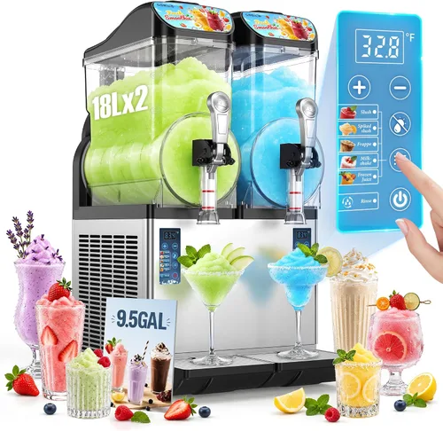Vista 14 de GSEICE Máquina comercial del granizado de 8 galones, tanque dual 15L Mango negro - 8Gal 2Tank
