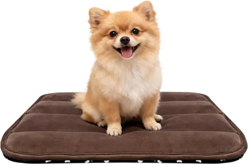 Vista 47 de Tapete de cama para perro, almohadilla reversible para jaula de perro con alfombrilla lavable y espuma suave, cama plana para mascotas para perros