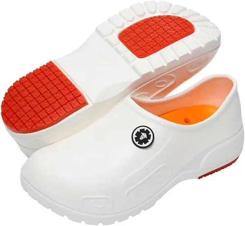 Vista 11 de YUNGPRIME Zapatos de trabajo antideslizantes para hombre y mujer, para enfermería, zapatos de chef