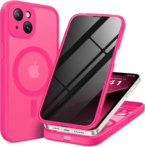 Vista 21 de BERFY Funda para iPhone 12 Pro Max, compatible con MagSafe, protector de pantalla de privacidad integrado y protección de cámara, antiespía