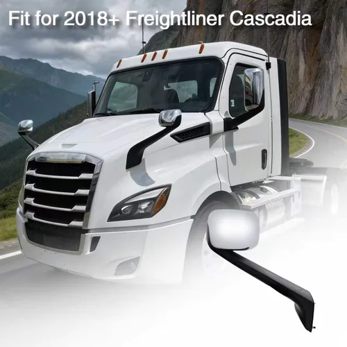 Vista 6 de Conjunto de espejos de capó cromados compatibles con Freightliner Cascadia 2018-2021 (derecha)