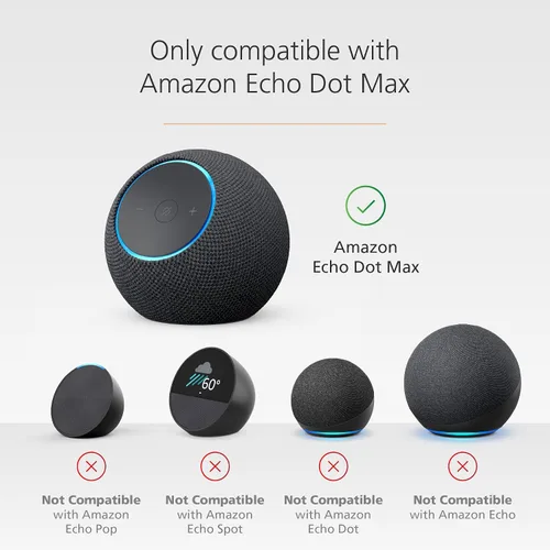 Vista 4 de Soporte con puertos de carga USB-C para Echo Dot Max, completamente nuevo, Made for Amazon
