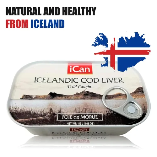 Vista 8 de Ican Producto islandés de hígado de bacalao silvestre de Islandia 4.06oz