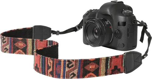 Vista 14 de MoKo Correa para cámara, correa de cámara tejida de algodón, correa universal ajustable para cuello y hombro para videocámara, binoculares y cámaras