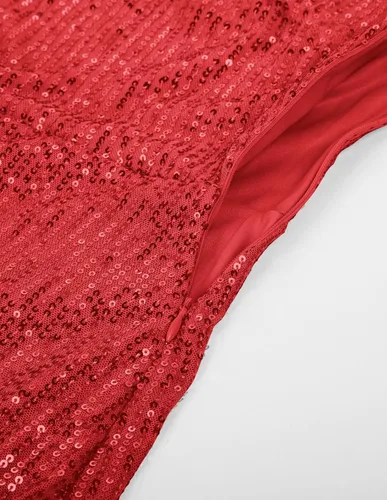 Vista 5 de GRACE KARIN Vestido de lentejuelas para mujer, con purpurina brillante, un hombro, vestido de fiesta, club, dobladillo cruzado, vestidos de cóctel