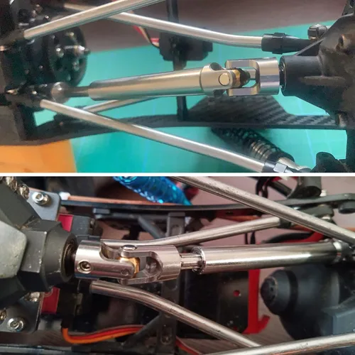 Vista 6 de 2 ejes de transmisión de acero inoxidable de 3.622-4.921 in para 1/10 RC Crawler Trx4 SCX10 Wraith Axial SCX10II Capra D90 TF2 Redcat Gen7